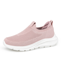 Cloud-Step Slip-In slip-on sneakers in pink knit with white cushioned sole